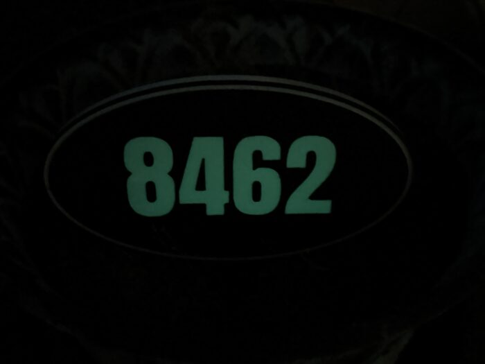 Address Sign for Yard / House Number Sign, Glows In Dark At Night, EZ Install, Oval Design - Image 2
