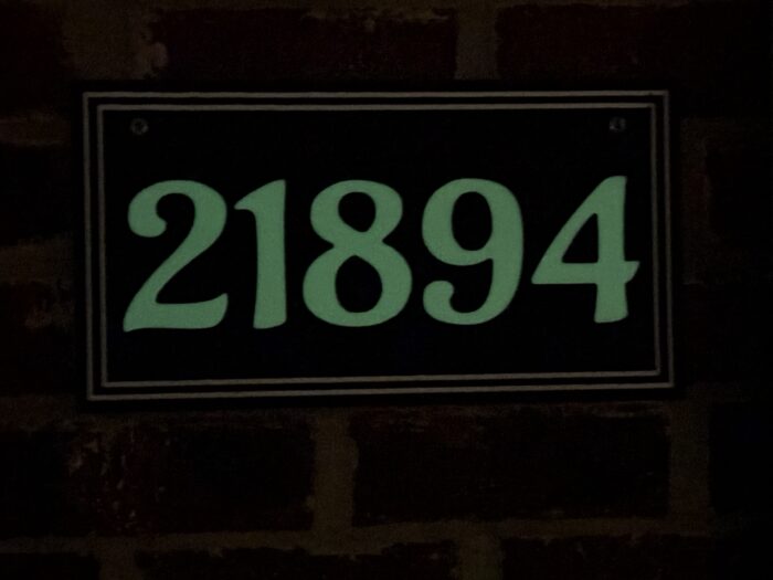 House Address Sign / House Number Sign, Glows In Dark At Night, Rectangle Design - Image 2